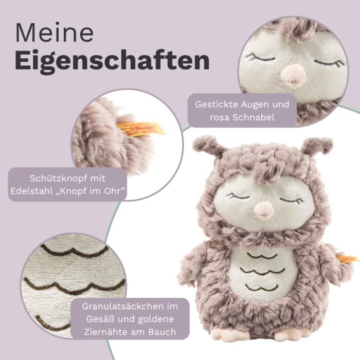 Steiff Kuscheltier Ollie Eule, Süßes Stofftier, Jungen, Mädchen & Babys ab 0 Monaten, Friends, Plüschtie, Beige – Bild 5