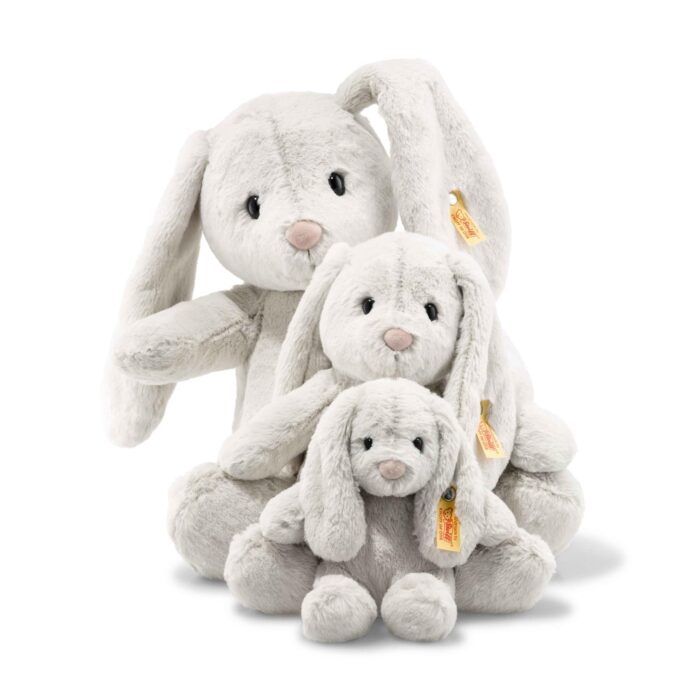 Steiff Hoppie Hase 18 cm hellgrau, Plüschtier Hase mit Schlappohren, Soft Cuddly Friends, flauschiges Stofftier zum – Bild 5