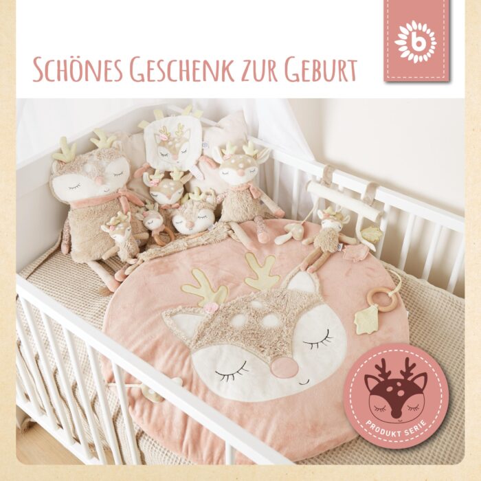 Bieco Kuscheltier Reh Ella mit Rassel | Baby Kuscheltier ab 0 Monate Stofftier Baby Plüschtier Rehr – Bild 3