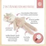Bieco Kuscheltier Reh Ella mit Rassel | Baby Kuscheltier ab 0 Monate Stofftier Baby Plüschtier Rehr – Bild 6