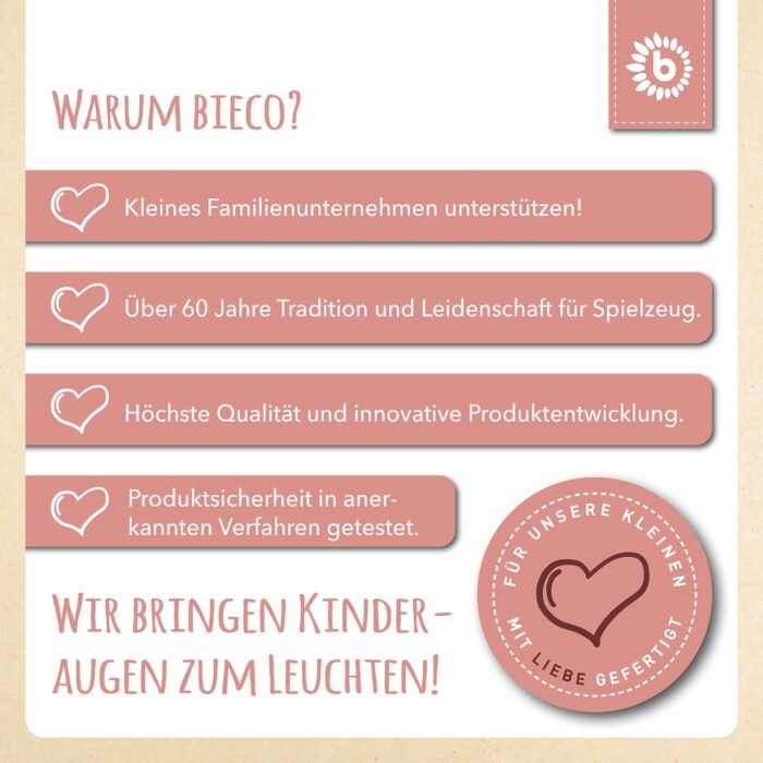 Bieco Kuscheltier Reh Ella mit Rassel | Baby Kuscheltier ab 0 Monate Stofftier Baby Plüschtier Rehr – Bild 2